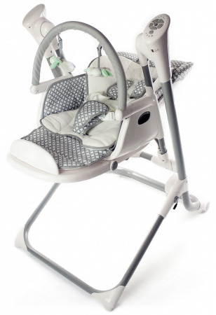 Стульчик для кормления FORKIDDY LUXURY ELECTRONIC SWING 0+(функция электронных качелей) (Серый) Стульчик для кормления FORKIDDY LUXURY ELECTRONIC SWING 0+(функция электронных качелей) (Серый)